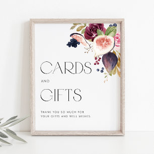 Vijgen en bessen Bloemen Trouwkaarten en geschenke Poster