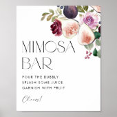 Vijgen en bessen Bloemen Vrijgezellenfeest Mimosa  Poster (Voorkant)
