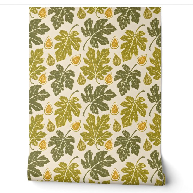 Vijgenbladstudie Vintage Botanicals Behang (Afrollen)
