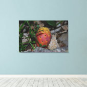 vijgencactus op stenen canvas print (Insitu (Houten vloer))