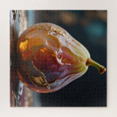 Vijgenfruit Barnsteen Glas Sculptuur Legpuzzel (Horizontaal)