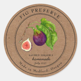  vijgenjam Kraft papier Rond potje label