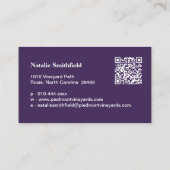 Vijnboomkaartmodel Visitekaartje (Achterkant)