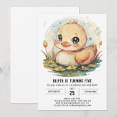 Vijver aangepaste eend verjaardag kaart (Voorkant / Achterkant)