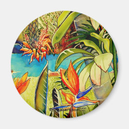 Vijver bij Oahu Ananas Plantation Magneet