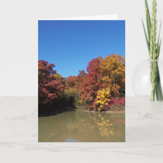 Vijver & Bomen/Vrolijke Herfst Kaart (Voorkant)