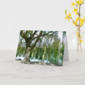 Vijver door de Weeping Willow Tree Kaart (Gele Bloem)