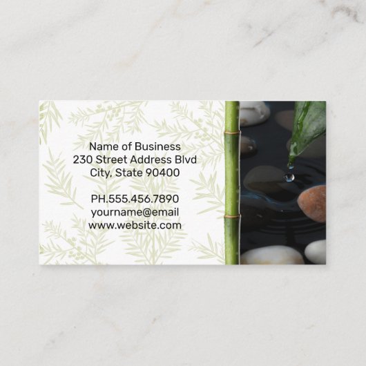 Vijver en bamboe | Kruidenaftakkingen Visitekaartje (Achterkant)