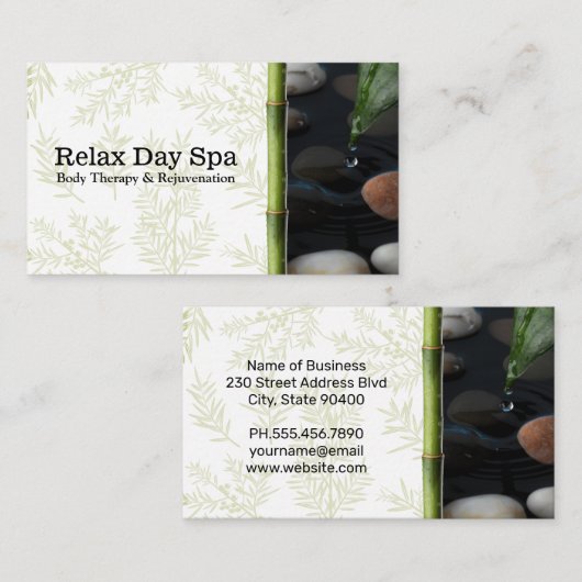 Vijver en bamboe | Kruidenaftakkingen Visitekaartje (Voorkant / Achterkant)