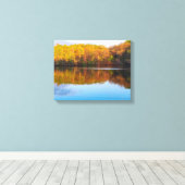 vijver en bosgebied van het marthaler park canvas afdruk (Insitu (Houten vloer))