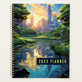 Vijver in een stadspark planner