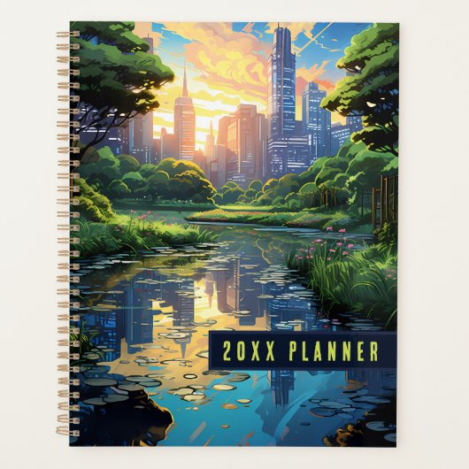 Vijver in een stadspark planner (Voorkant)