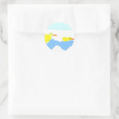 Vijver met eenden ronde sticker (Tas)