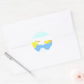 Vijver met eenden ronde sticker (Envelop)
