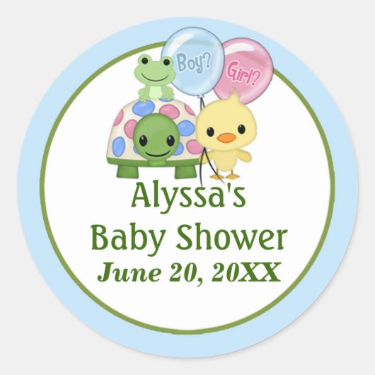 Vijver Pals Eend Baby shower sticker PPL-N#1 schil (Voorkant)