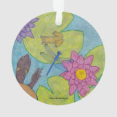 Vijver Scene - Acrylnormaal Ornament (achterkant)