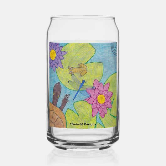 Vijver Scene - Glas Kan (Voorkant)