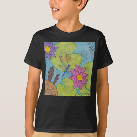 Vijver Scene (levendig) - Jongens Basic T-Shirt (Voorkant)