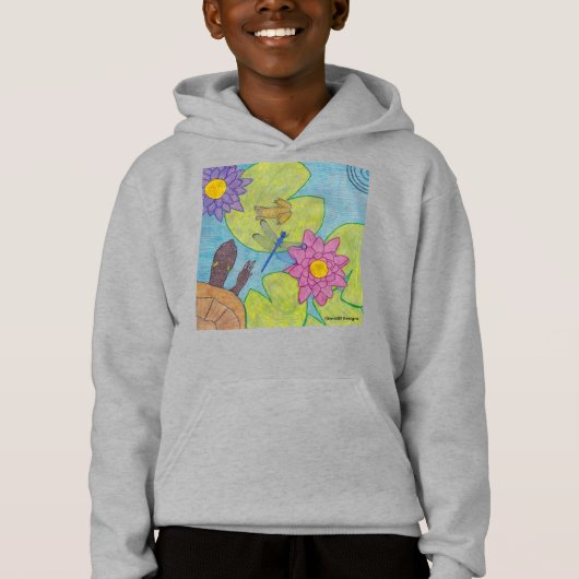 Vijver Scene (levendig) - Jongens Hoodie (Voorkant)