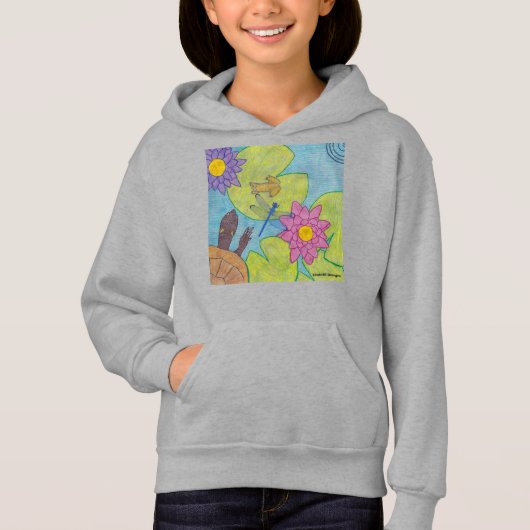 Vijver Scene (levendig) - Meisjes Hoodie (Voorkant)