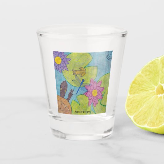 Vijver Scene - Shotglas Shot Glas (Voorkant)