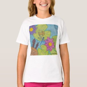 Vijver Scene (wit) - Basis T-shirt voor meisjes