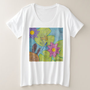 Vijver Scene (wit) - Dames T-shirt Plus Size