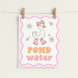 Vijver Water Dwaze Gans Tafelbord Poster