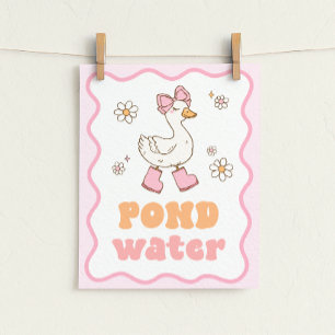 Vijver Water Dwaze Gans Tafelbord Poster