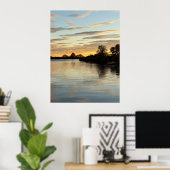 Vijver Waterscape Zonsondergang Foto Poster (Thuiskantoor)