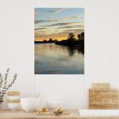 Vijver Waterscape Zonsondergang Foto Poster (Keuken)