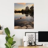 Vijver Waterscape Zonsondergang Foto Poster (Thuiskantoor)