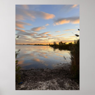 Vijver waterscape zonsondergang foto poster