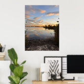Vijver waterscape zonsondergang foto poster (Thuiskantoor)