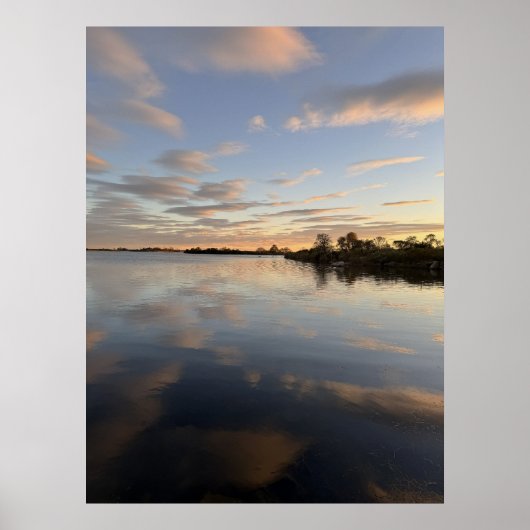 Vijver Waterscape Zonsondergang Foto Poster (Voorkant)