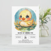 Vijver Wildbloemen Eend Verjaardag Kaart (Staand voorkant)