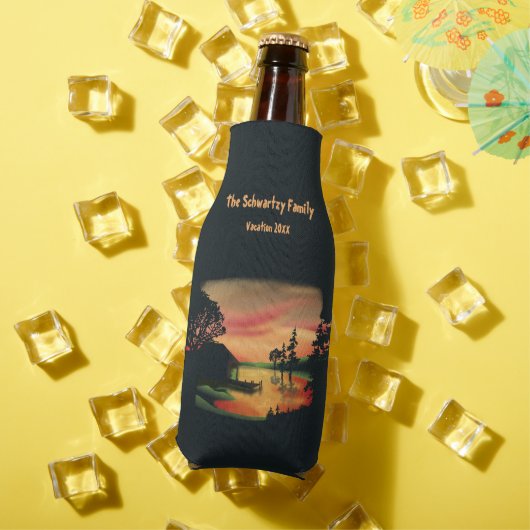  vijver zonsondergang ponton ontsnappen groen rood flesjeskoeler (Insitu Zomer)