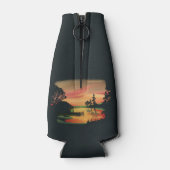  vijver zonsondergang ponton ontsnappen groen rood flesjeskoeler (Achterkant)