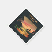 vijver zonsondergang ponton ontsnappen groen rood servet (Hoek)