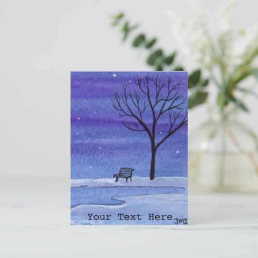 vijverbank briefkaart (Staand voorkant)