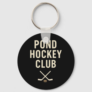 Vijverhockeyclub Gekruiste Sticks Buiten IJshockey Sleutelhanger