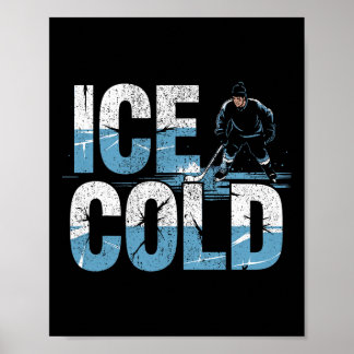 Vijverhockeyspeler Ijs Koude Shinny  Poster