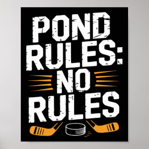 Vijverhockeyspeler Vijverregels Shinny Poster