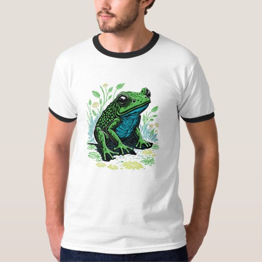 Vijverkikker illustratie t-shirt (Voorkant)