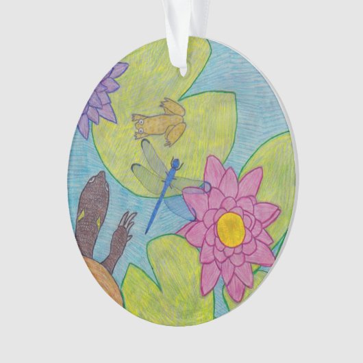 Vijverscène - Acryl Ornament (voorkant)