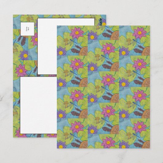 Vijverscène - Briefkaart (Voorkant / Achterkant)