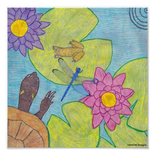 Vijverscène - fotoafdruk foto afdruk (Voorkant)