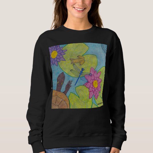 Vijverscène (levendig) - Dames sweatshirt (Voorkant)