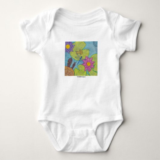 Vijverscène (wit) - Baby Body Romper (Voorkant)