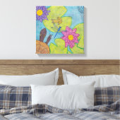 Vijverscène (wit) - Canvas Art Afdruk (Insitu (Slaapkamer))